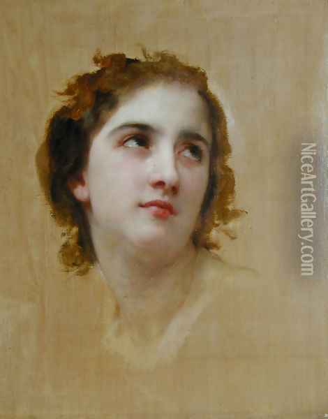 Sketch of a Young Woman [detail] Oil Painting - William-Adolphe Bouguereau