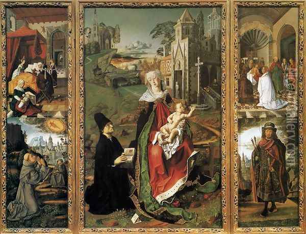 Retable of the Virgin of Montserrat c. 1485 Oil Painting - Bartolome Bermejo