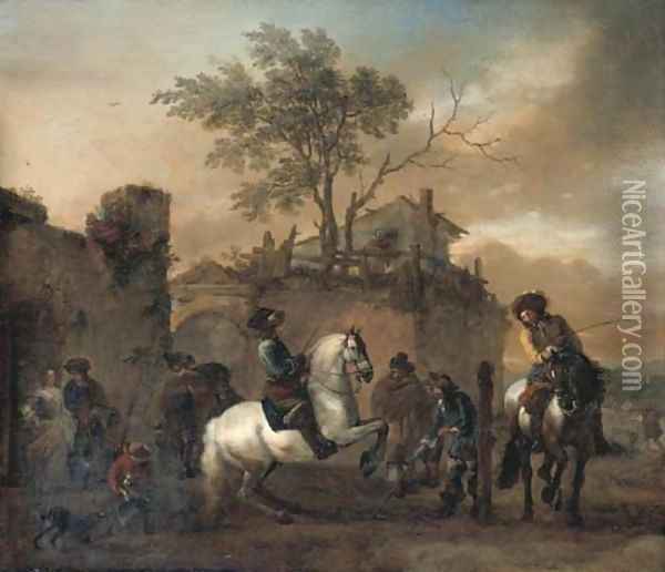 The riding school Oil Painting - Philips Wouwerman
