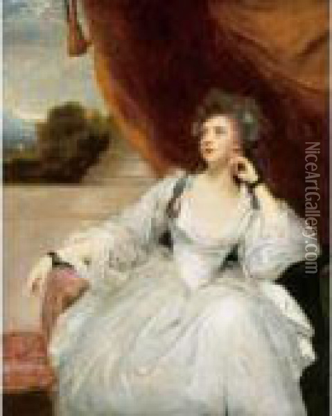 Portrait Of Mrs. Stanhope Oil Painting - Sir Joshua Reynolds