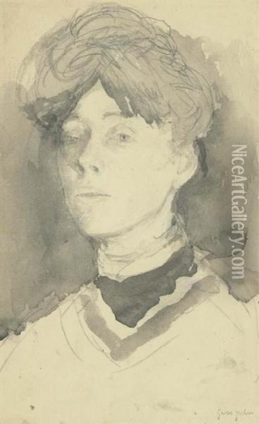 Portrait Of A Lady Oil Painting - Gwendolen John