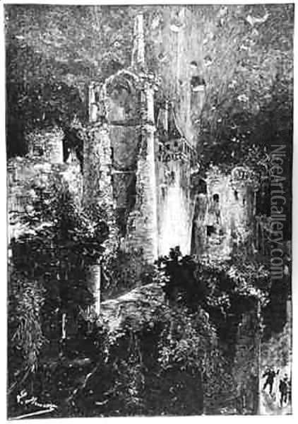 The Castle Exploding Oil Painting - Hippolyte Leon Benett