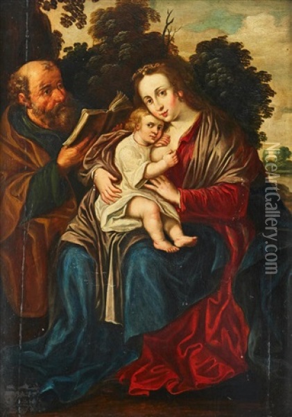 The Rest On The Flight Into Egypt Oil Painting - Artus Wolfaerts