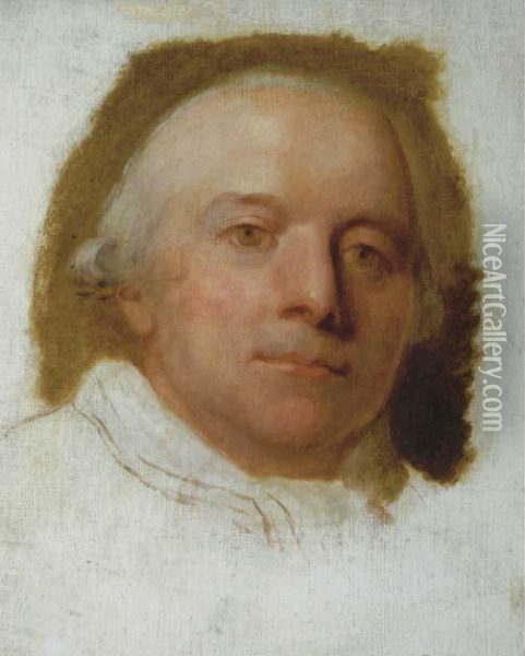 Portrait Of A Gentleman, A Study Oil Painting - Jacques Louis David