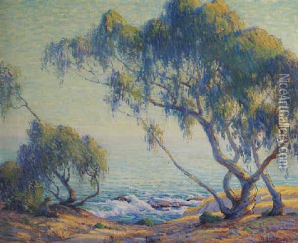 Evening On The Pacific, Laguna Beach, California Oil Painting - Anna Althea Hills