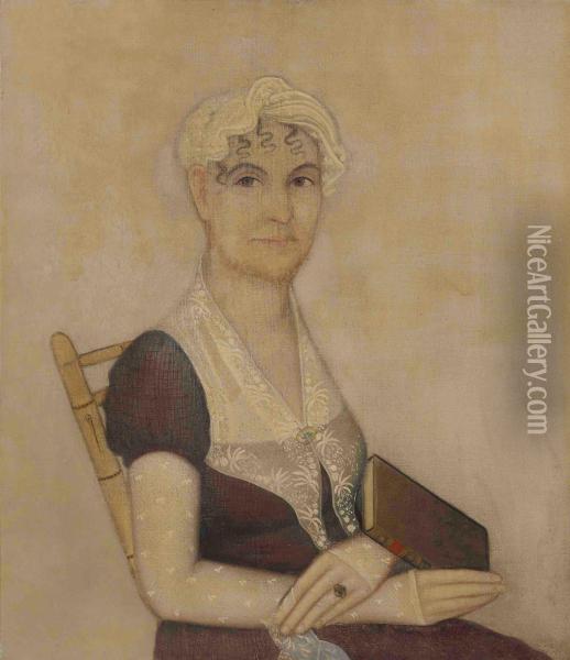 Portrait Of Mrs. Charles D'emery Oil Painting - Ammi Phillips