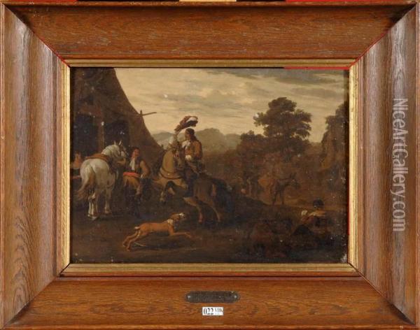 La Halte Des Cavaliers Oil Painting - Dirck Maas