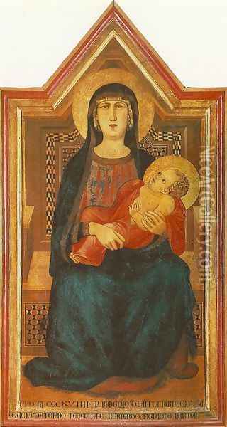 Madonna of Vico l'Abate 1319 Oil Painting - Ambrogio Lorenzetti