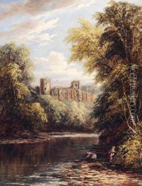 Barnard Castle, On The River Tees, Durham Oil Painting - John Mellor