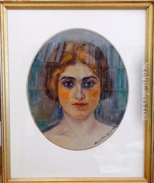 Portrait De Femme Oil Painting - Alexandre Roubtzoff