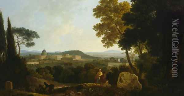 St. Peters and the Vatican from the Janiculum, Rome, 1757 Oil Painting - Richard Wilson