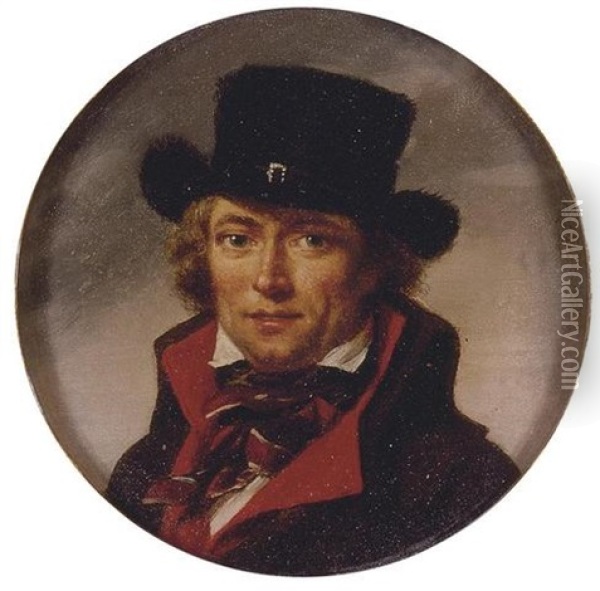 Portrait Of A Man (self Portrait?) Oil Painting - Jean Baptiste Joseph Wicar