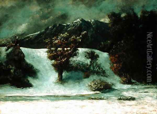 Winter Landscape With The Dents Du Midi, 1876h Oil Painting - Gustave Courbet