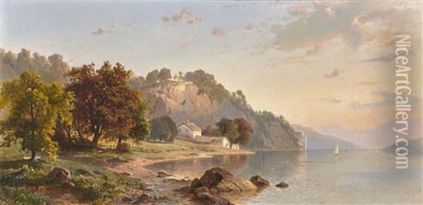 Reminiscence Of The Hudson Oil Painting - Hermann Fuechsel