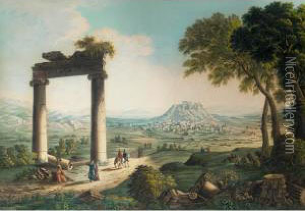 View Of Athens Oil Painting - Louis Francois Cassas