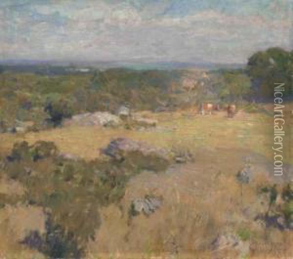 Cattle Grazing Oil Painting - William Langson Lathrop