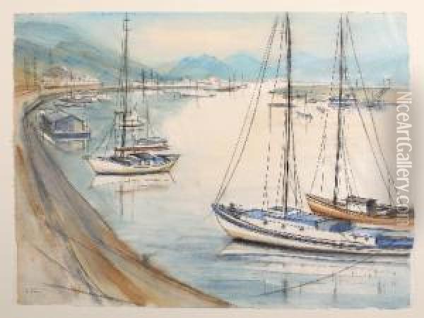 Boote Am Rheinufer Oil Painting - Wilhelm Frey