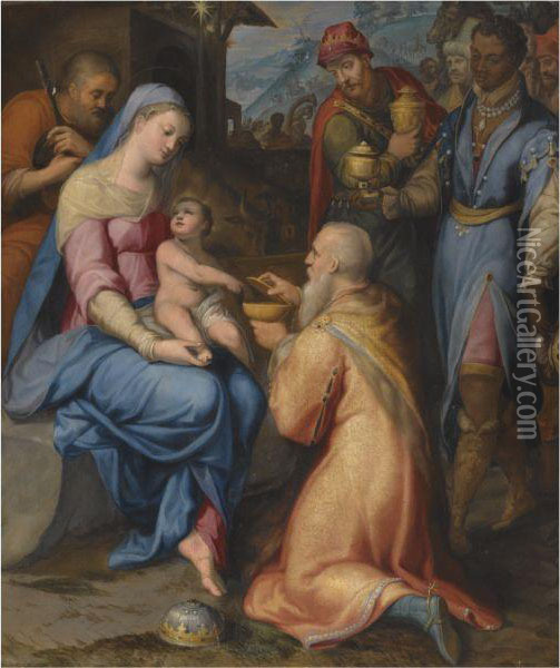The Adoration Of The Magi Oil Painting - Lorenzo Sabatini