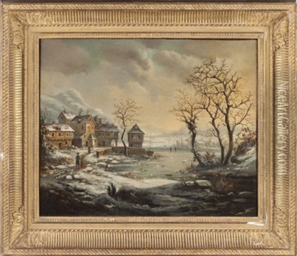 Winter Landscape Oil Painting - Willem Bodemann
