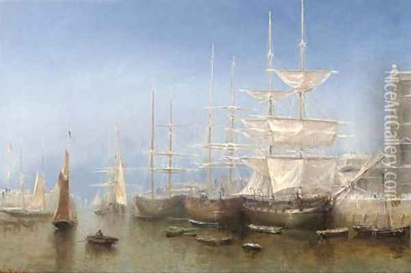 Torquay harbour, winter time Oil Painting - Claude T. Stanfield Moore
