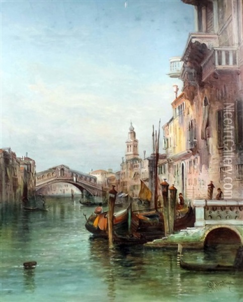 The Rialto Oil Painting - Alfred Pollentine