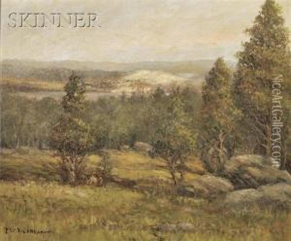 View Over A Wooded Landscape Oil Painting - Theodor Victor Carl Valenkamph
