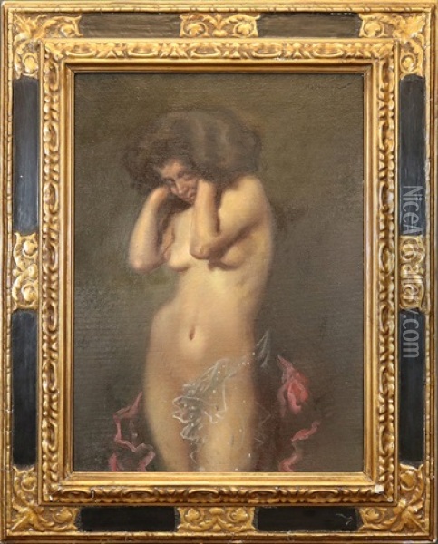 Stehender Frauenakt Oil Painting - Hugo von Habermann the Elder