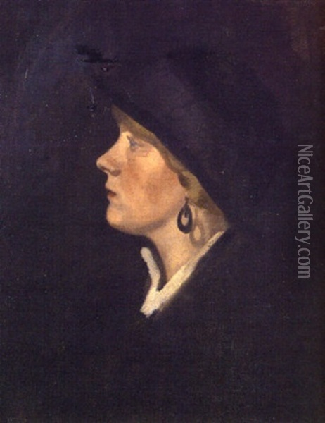 Portrait Of Sybil Hart Davis Oil Painting - Mabel Pryde Nicholson