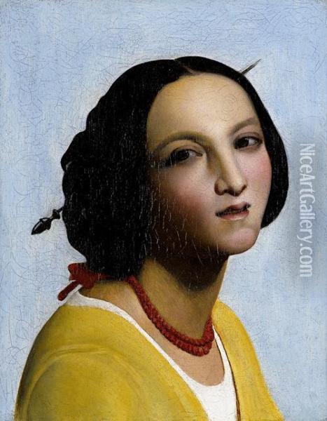 An Italian Beauty Oil Painting - Franz Ittenbach