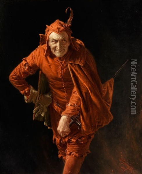 Mephisto Oil Painting - Eduard von Gruetzner