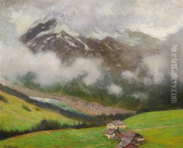 Berghutten In Den Savoyer Alpen Oil Painting - Eugen Kampf