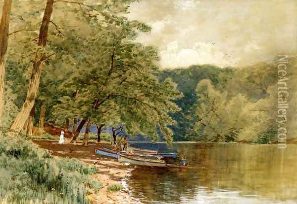 Rowboats for Hire Oil Painting - Alfred Thompson Bricher