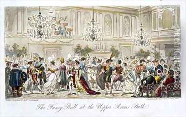 The Fancy Ball at the Upper Rooms Bath Oil Painting - Isaac Robert Cruikshank