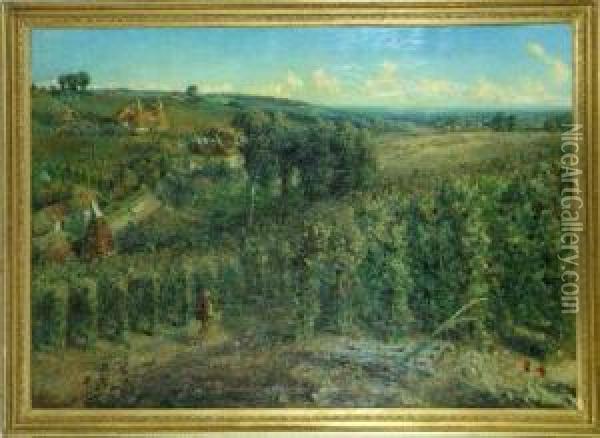 The Hop Gardens Of England Oil Painting - Cecil Gordon Lawson