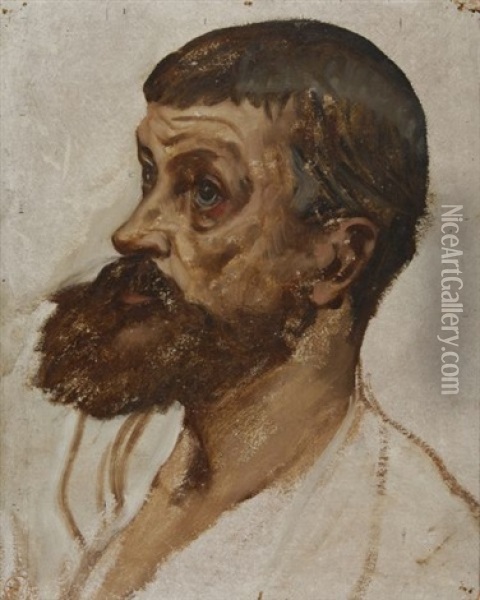 Tete, Homme Barbu (study) Oil Painting - Pierre-Victor Galland