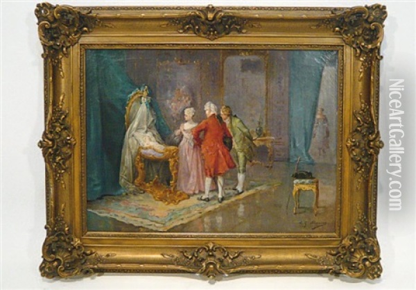 Naissance Sous Louis Xv Oil Painting - L.G. Wagner