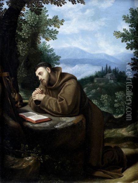 Saint Francis In Meditation Oil Painting - Cristofano Allori