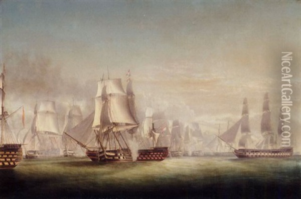 The Battle Of Trafalgar, With H.m.s. 