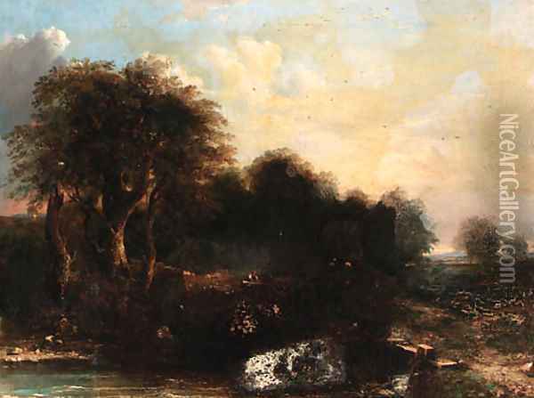 The lock Oil Painting - John Berney Ladbrooke