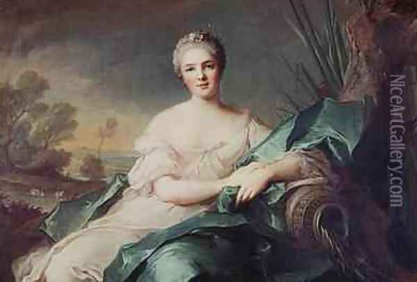 Portrait of Victoire de France as the element Water Oil Painting - Jean-Marc Nattier