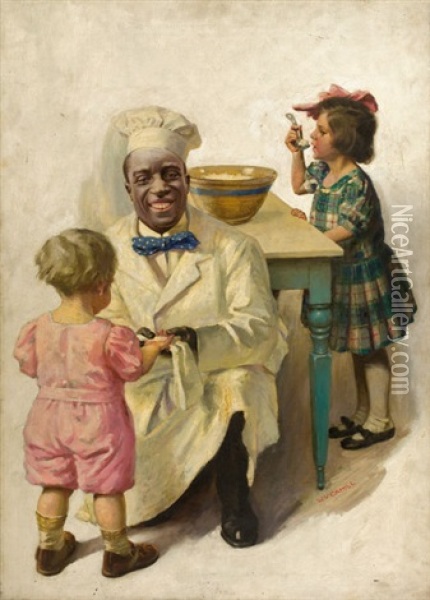 First Aid To The Injured (illus. For Cream Of Wheat Ad) Oil Painting - William Vincent Cahill