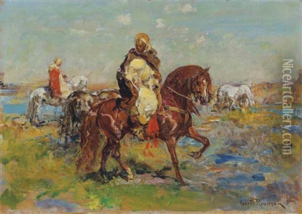 Two Arab Horsemen Oil Painting - Henri Emilien Rousseau