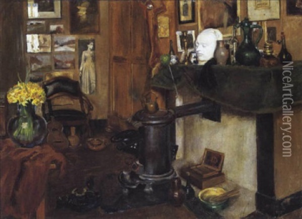 De Kamer Van De Kunstenaar Oil Painting - Henri Evenepoel