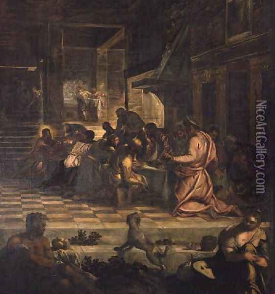 The Last Supper 4 Oil Painting - Jacopo Tintoretto (Robusti)