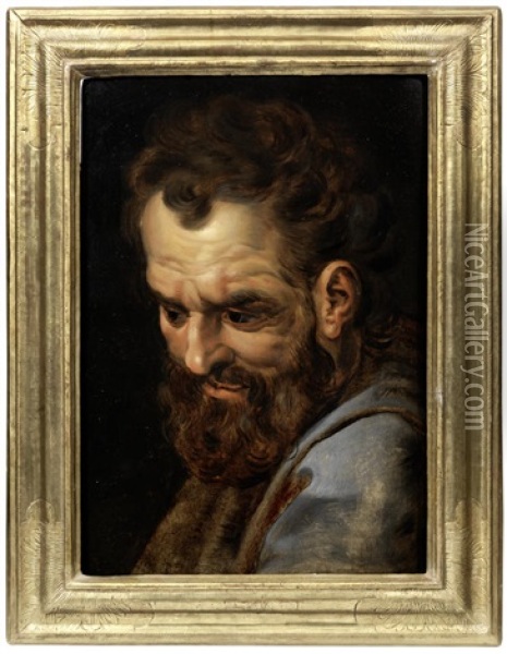 Head Studies Of Bearded Men (2) Oil Painting - Frans Floris the Elder