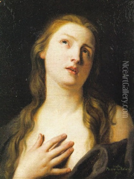 Ritratto Di Donna Come Maddalena Penitente Oil Painting - Pietro Antonio Rotari