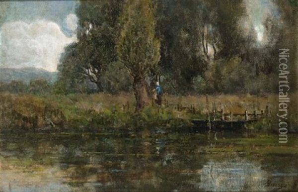 Aux Bord De La Marne Oil Painting - Louis Alexandre Bouche