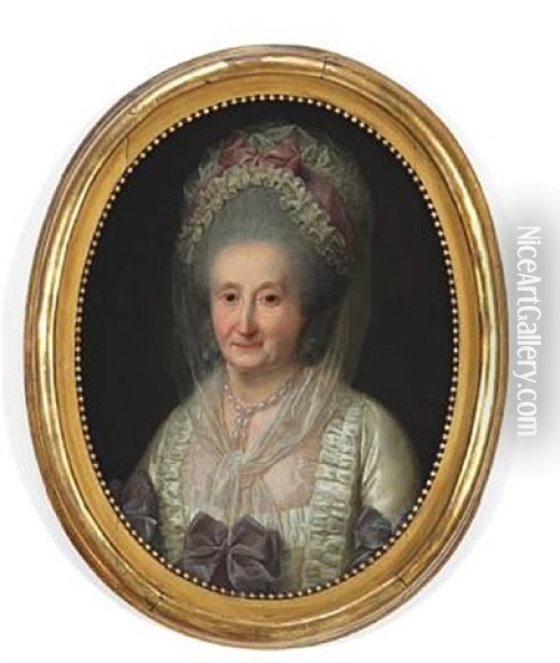 Portrait Of Christiane Magdalene Harboe, Nee Jacobi (1732-1804) Oil Painting - Jens Juel