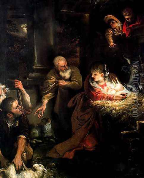 Adoration of the Shepherds Oil Painting - Annibale Carracci
