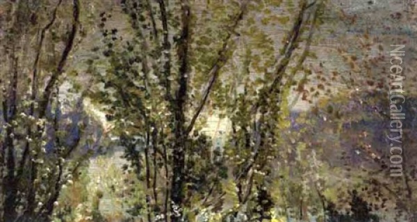 Spring, Rockland Lake Oil Painting - Arthur B. Davies